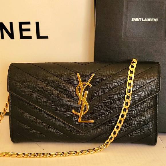 Yves Saint Laurent Bags Ysl Caviar Leather Flap Crossbody Purse